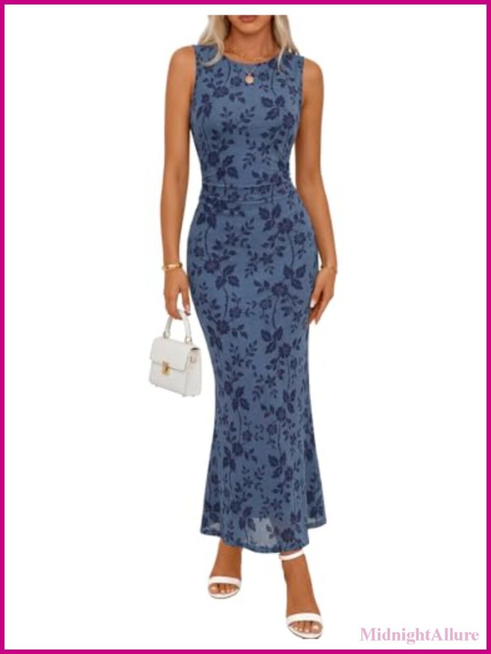 Sleeveless Bodycon Maxi Dress Wedding Guest Cocktail Formal